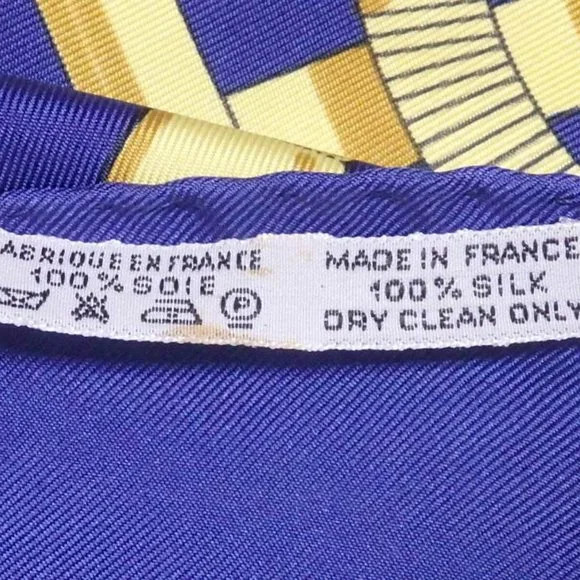 Auth HERMES Carre 90 Sellier Eperon d'Or Scarf Blue/White/Multicolor - Picture 10 of 12